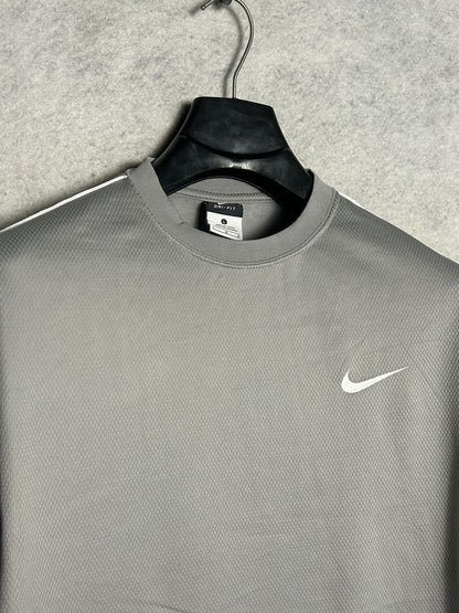 Nike Dri Fit Grey Round Neck - Large