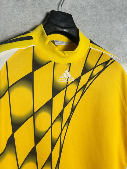 Adidas Yellow Printed Round Neck - Large