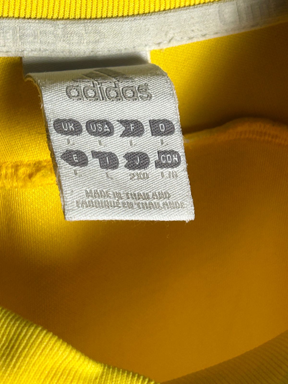Adidas Yellow Printed Round Neck - Large