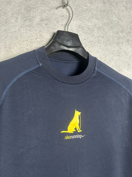 Nike Running Blue Round Neck - Large