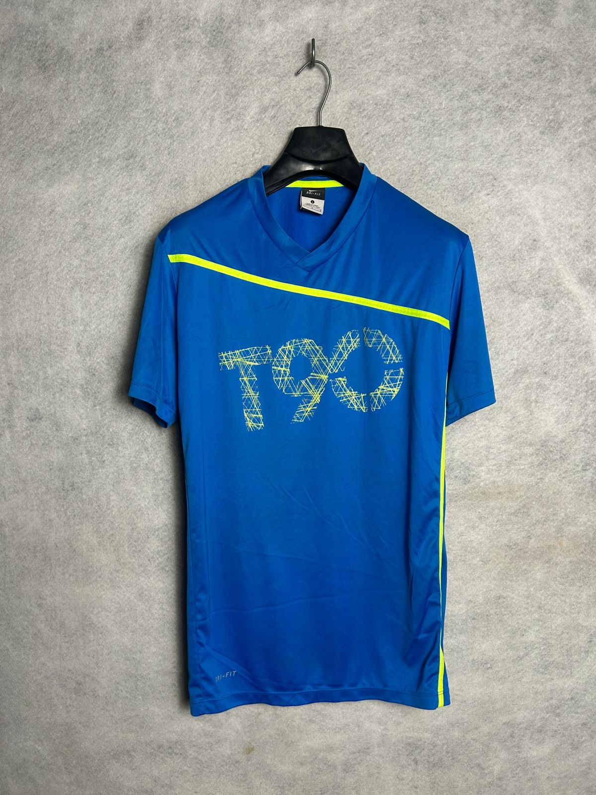 Nike Dri Fit T90 Big Logo Blue V Neck - Large