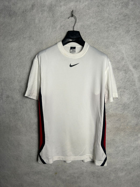 Nike Dri Fit White Round Neck - Medium