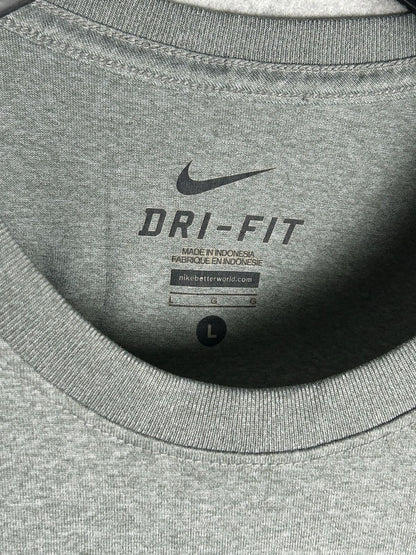 Nike Dri Fit Big Logo Grey Round Neck - Large