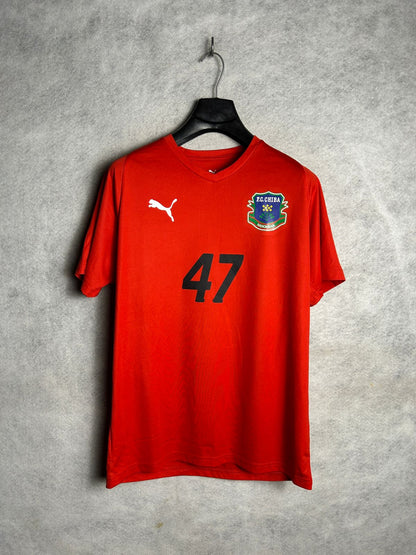 Puma 47 Big Logo Red V Neck - Large