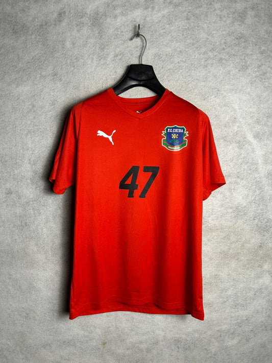 Puma 47 Big Logo Red V Neck - Large