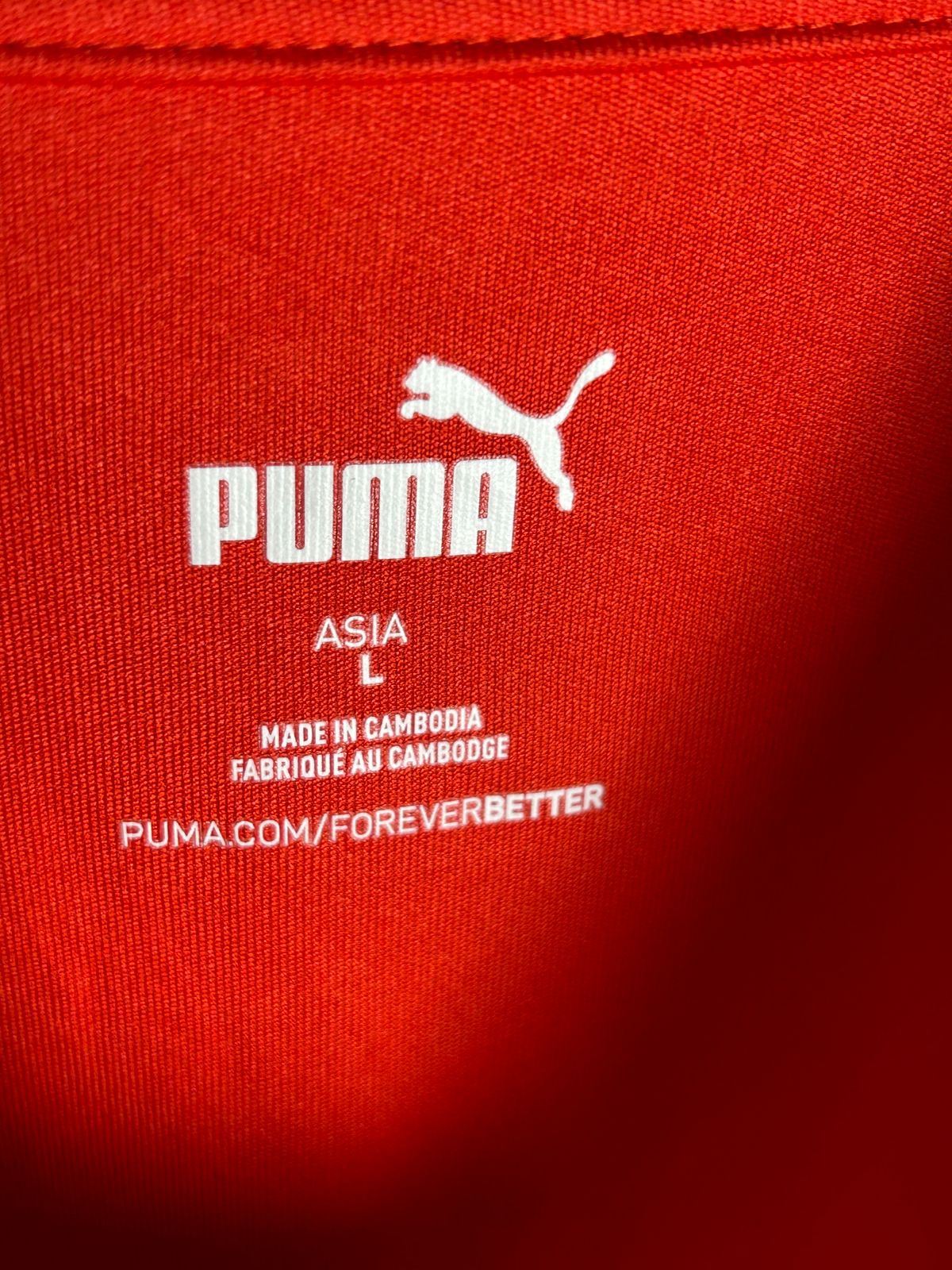 Puma 47 Big Logo Red V Neck - Large