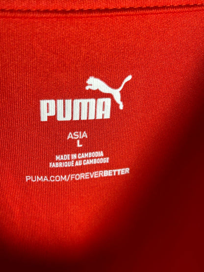 Puma 47 Big Logo Red V Neck - Large