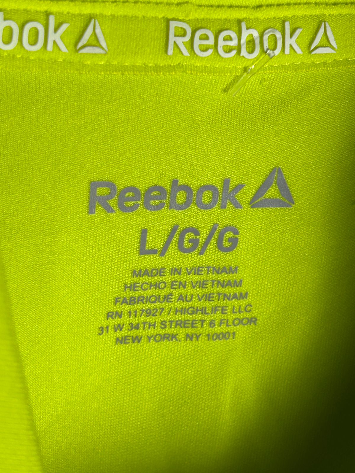 Reebok Neon Half Zip Full Sleeves - Large