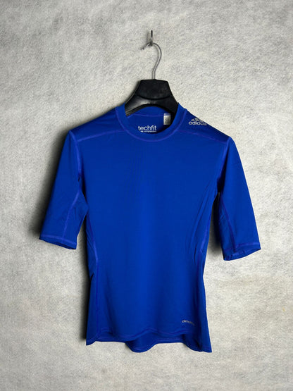 Adidas Climalite Techfit Blue Round Neck - Large