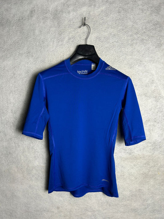 Adidas Climalite Techfit Blue Round Neck - Large