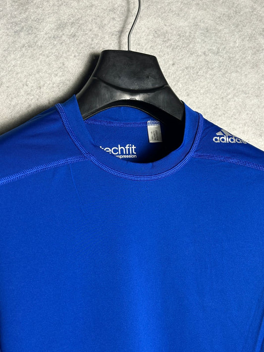 Adidas Climalite Techfit Blue Round Neck - Large