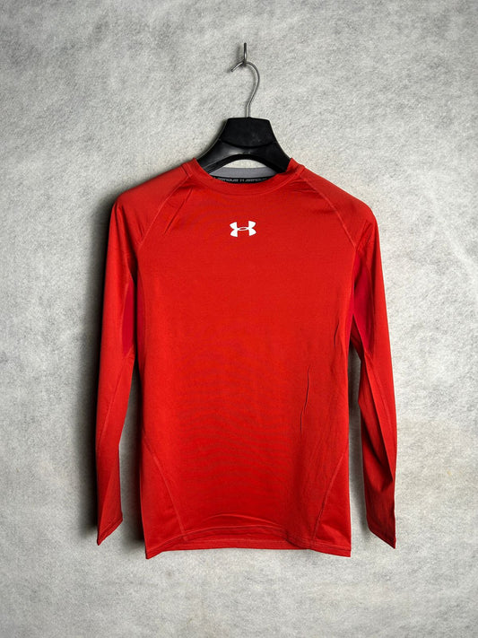 Under Armour Red Full Sleeves Round Neck - LG