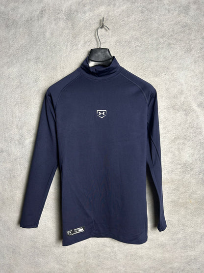 Under Armour Blue Mock Neck Full Sleeves - LG