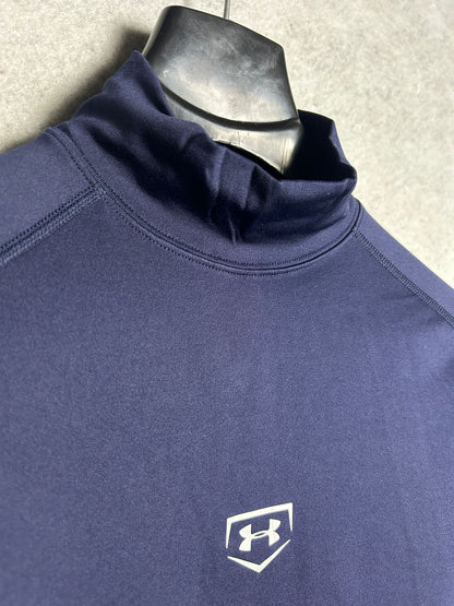 Under Armour Blue Mock Neck Full Sleeves - LG