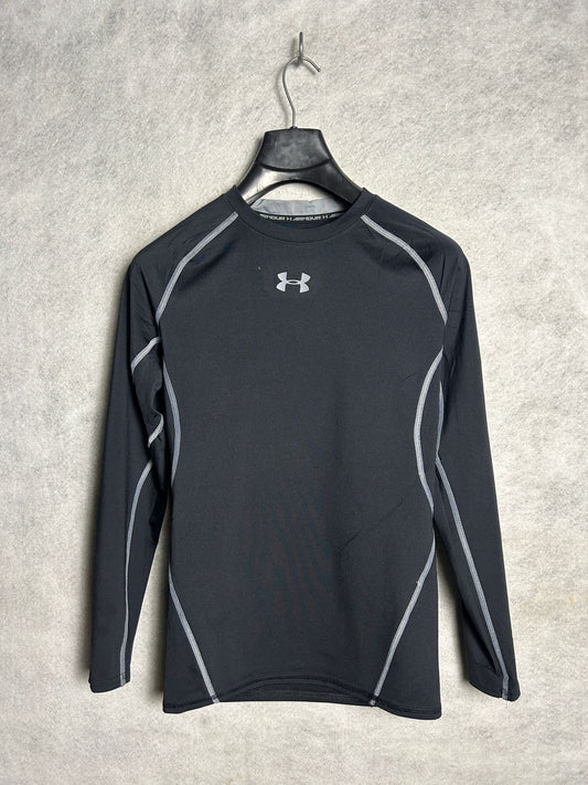 Under Armour Black Heat Gear Round Neck Full Sleeves - XL