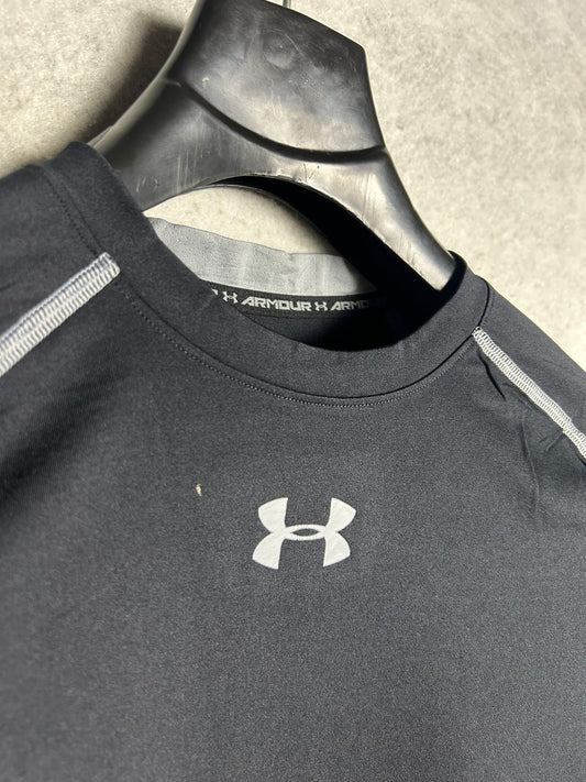 Under Armour Black Heat Gear Round Neck Full Sleeves - XL