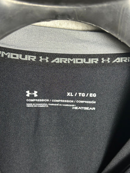 Under Armour Black Heat Gear Round Neck Full Sleeves - XL