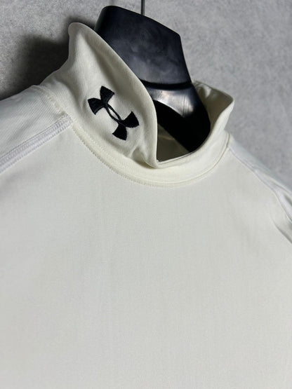 Under Armour Mock Neck White Big Logo - XL