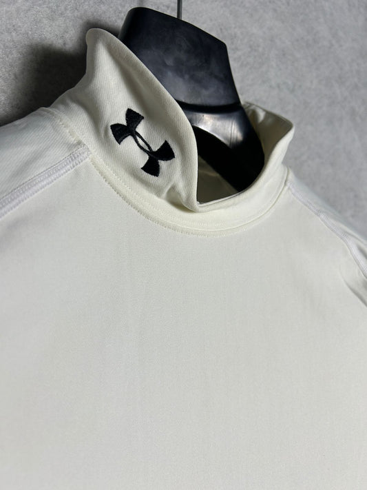 Under Armour Mock Neck White Big Logo - XL