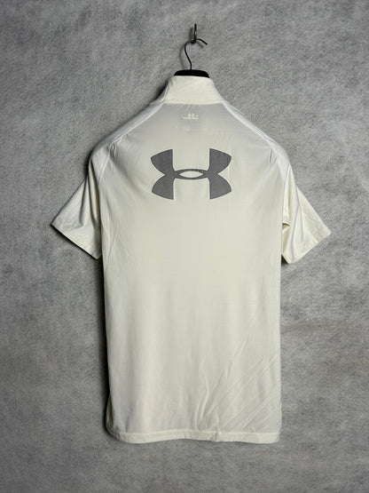 Under Armour Mock Neck White Big Logo - XL