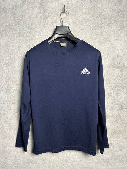 Adidas Blue Round Neck Full Sleeves - Medium