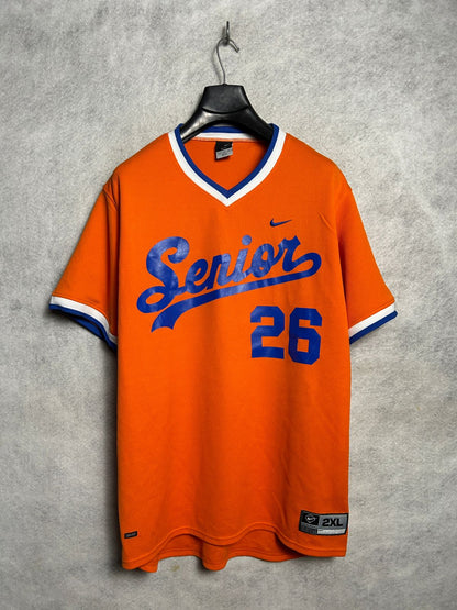 Nike Dri Fit Senior 26 Big Logo Orange V Neck - 2XL