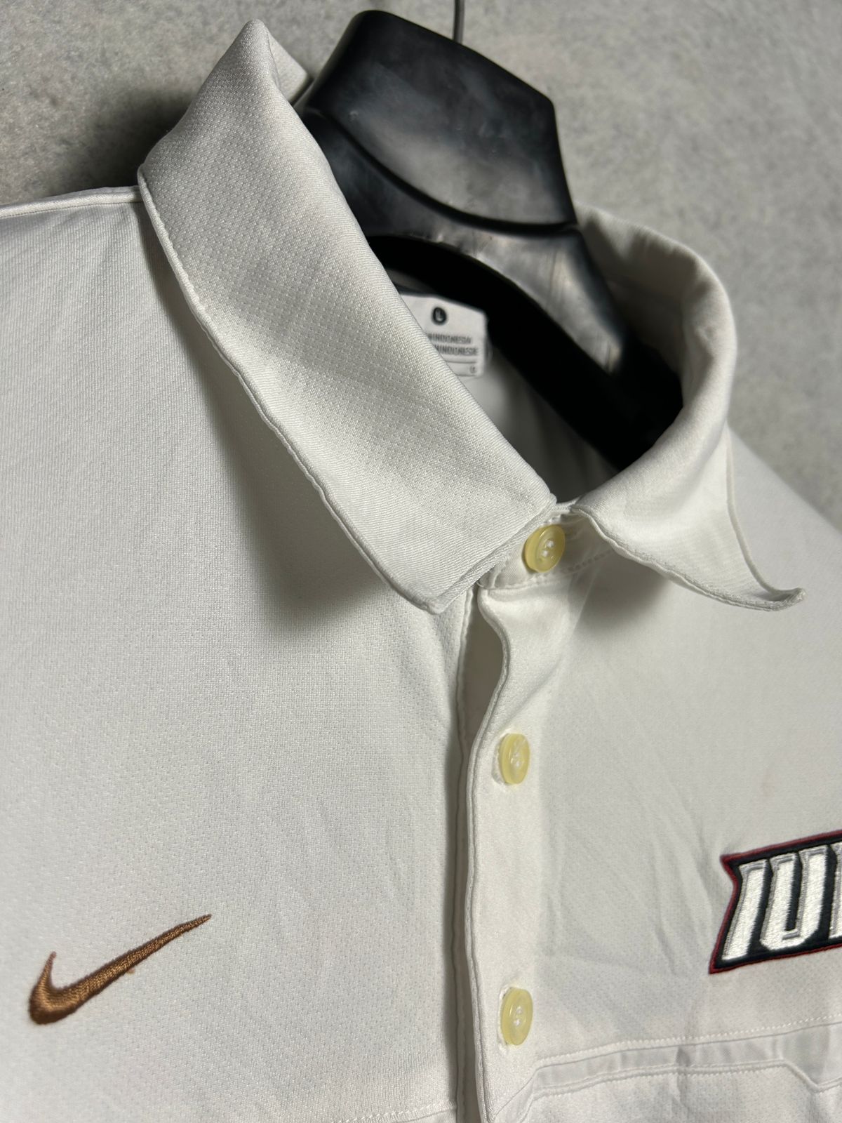 Nike IUP Dri Fit White Polo - Large