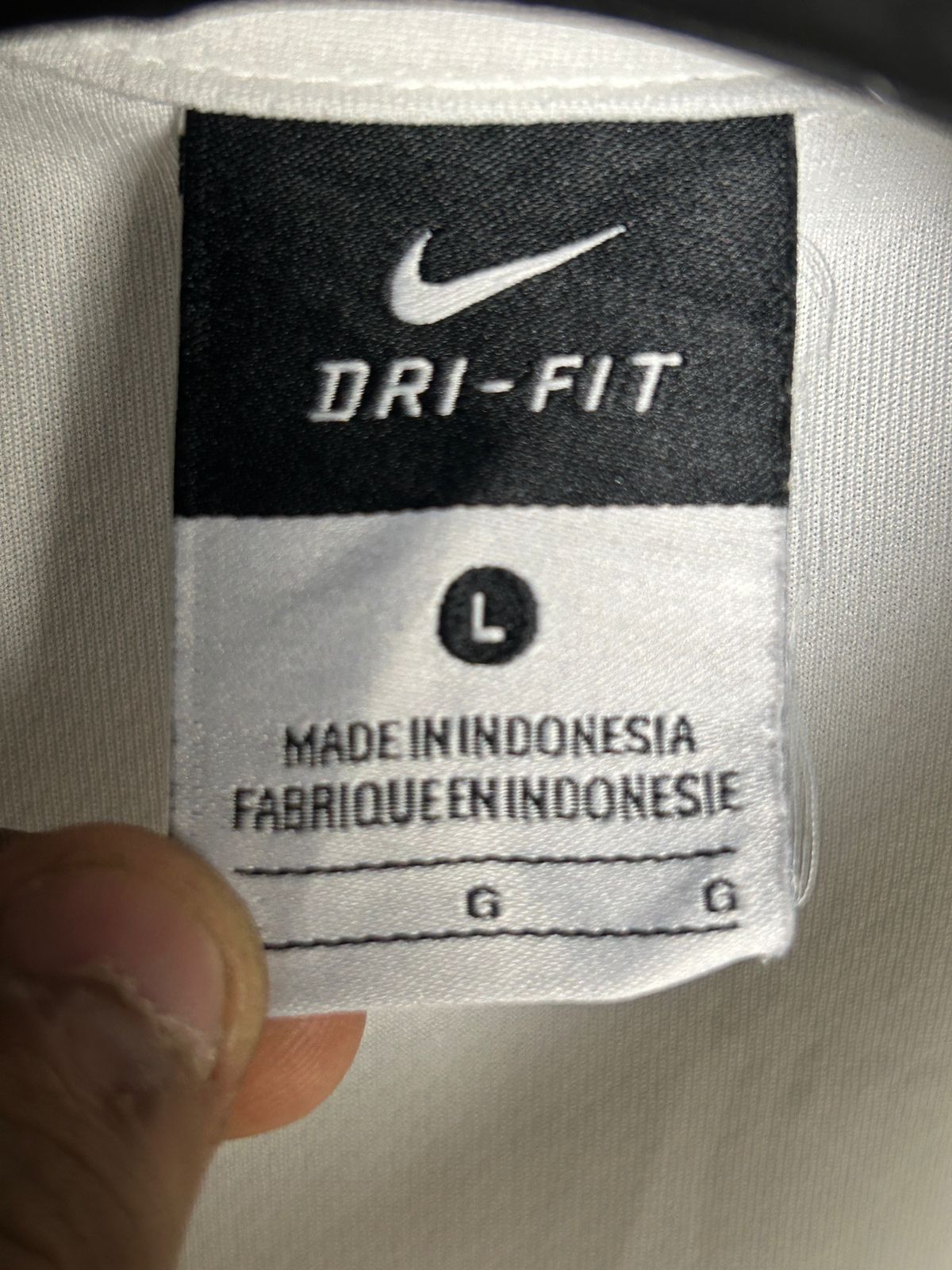 Nike IUP Dri Fit White Polo - Large