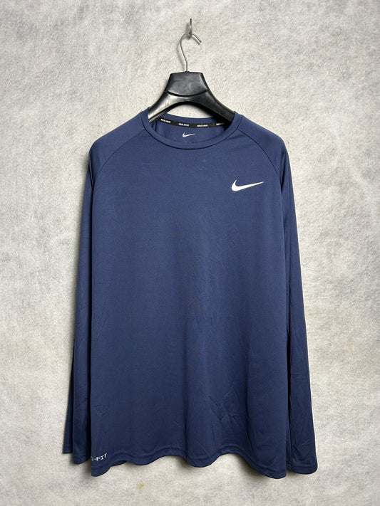 Nike Dri Fit Blue Round Neck Full Sleeves - XL