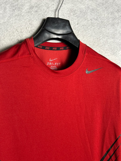 Nike Dri Fit Red Round Neck - Medium
