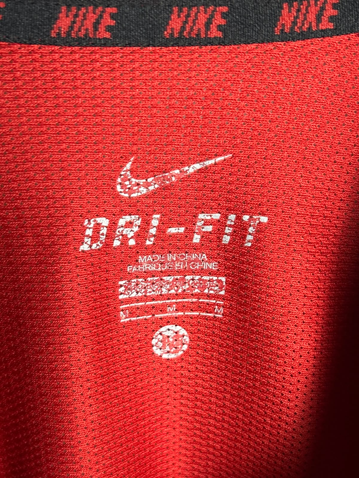 Nike Dri Fit Red Round Neck - Medium