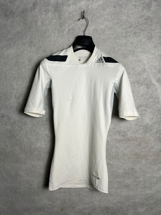Adidas Climachill Techfit White Round Neck - Medium
