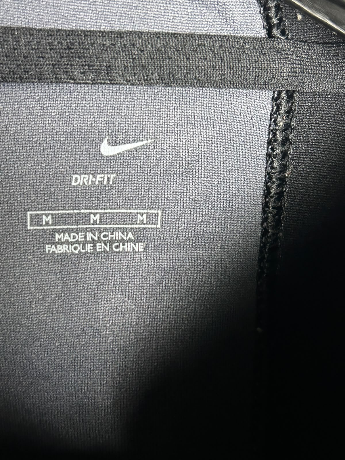 Nike Dri Fit Black Full Sleeves Zip Upper With Cap - Medium