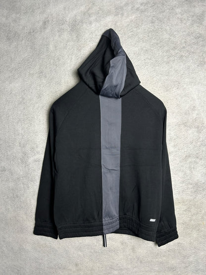 Nike Dri Fit Black Full Sleeves Zip Upper With Cap - Medium