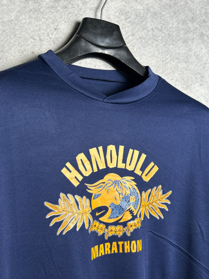 Nike Dri Fit Big Logo Honolulu Marathon Blue Round Neck - XL