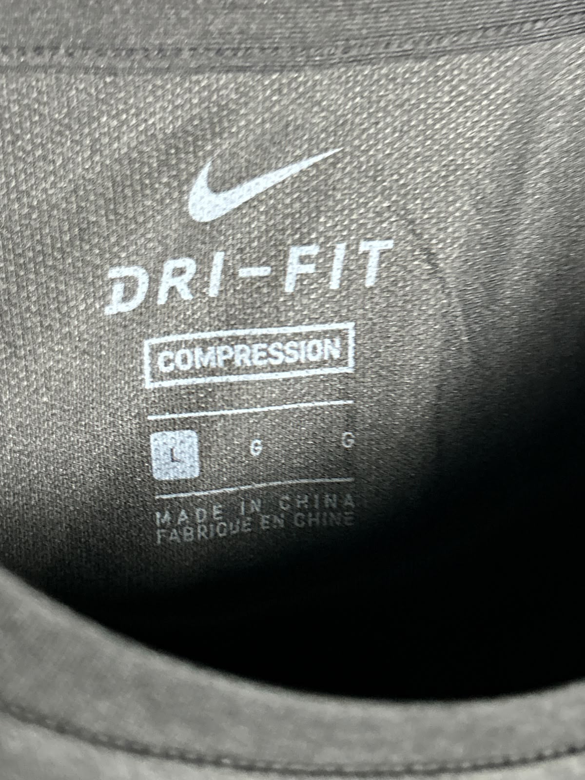 Nike Dri Fit Full Sleeves Black Round Neck - Large