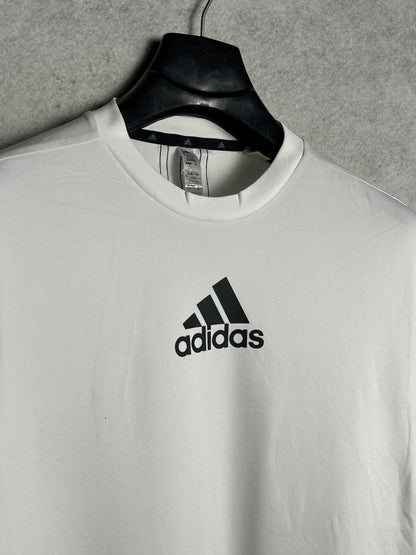 Adidas Big Logo White Round Neck - Medium