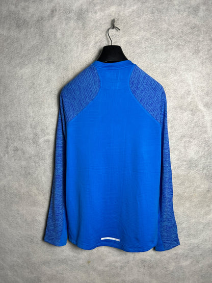 Nike Dri Fit Blue Round Neck Full Sleeves - Medium