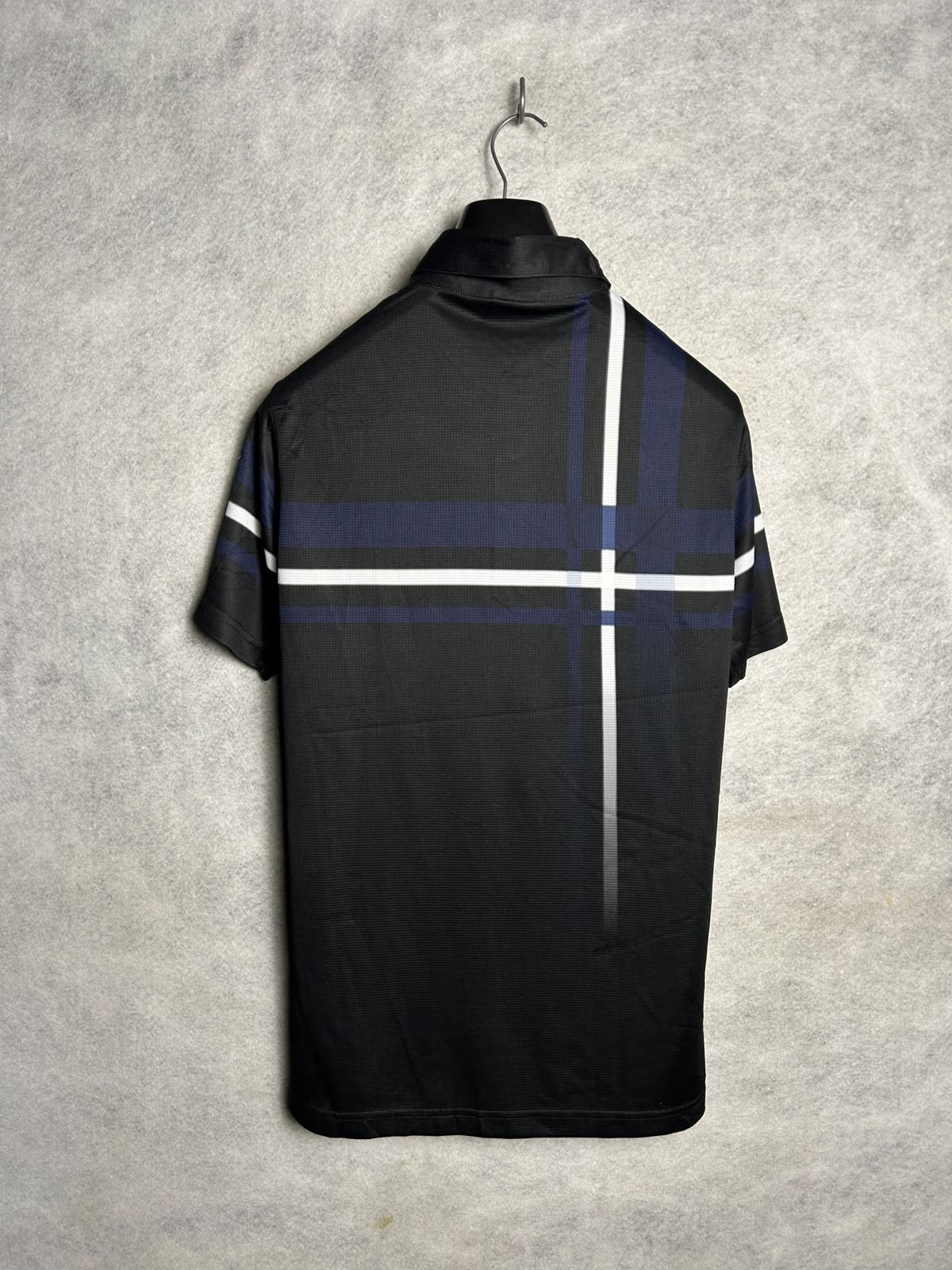 Adidas Golf Black With Strips Polo - L/G