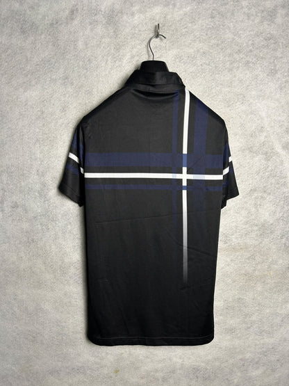 Adidas Golf Black With Strips Polo - L/G