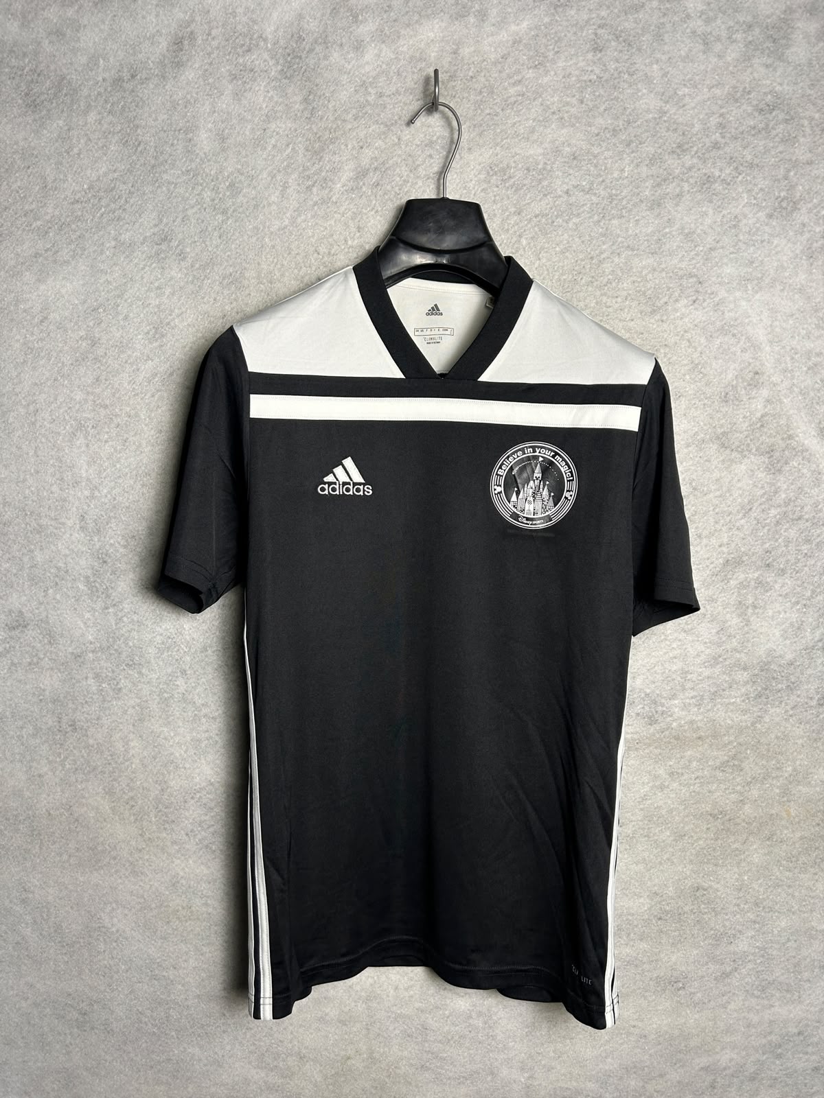 Adidas Climalite White And Black Round Neck - Large