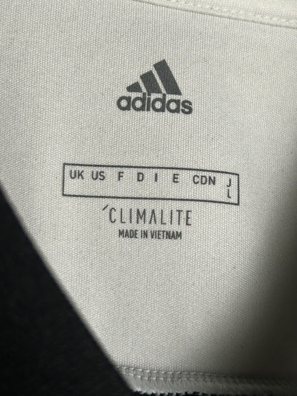 Adidas Climalite White And Black Round Neck - Large