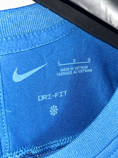 Nike Dri Fit Blue Round Neck - Large