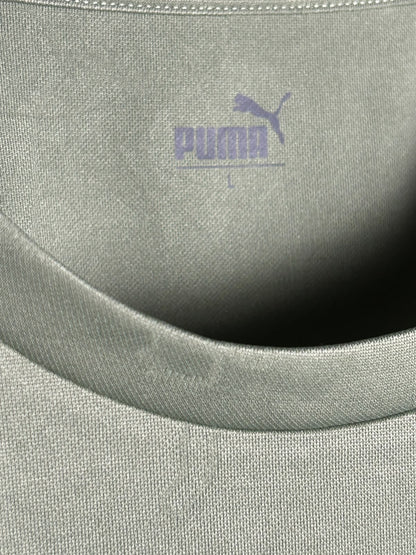 Puma Army Green Round Neck Full Sleeves - Large