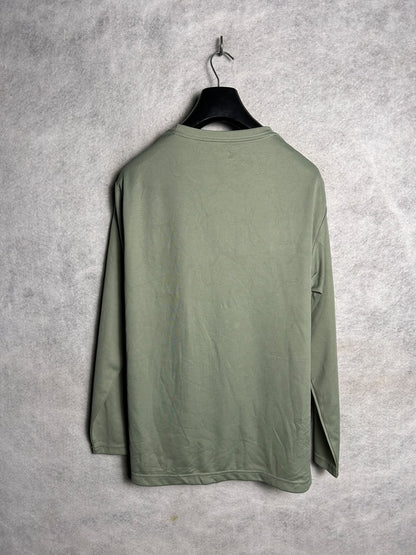 Puma Army Green Round Neck Full Sleeves - Large