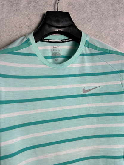 Nike Dri Fit Striped Round Neck - Medium
