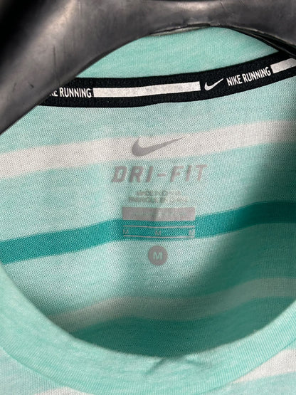Nike Dri Fit Striped Round Neck - Medium
