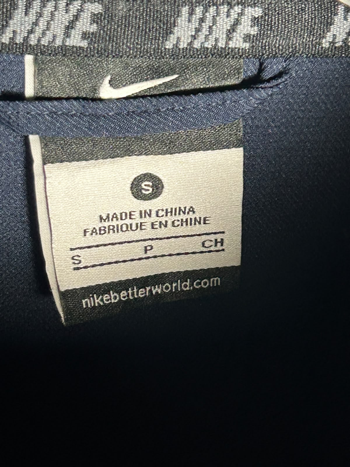 Nike Full Zip Half Sleeves Blue Upper - Small