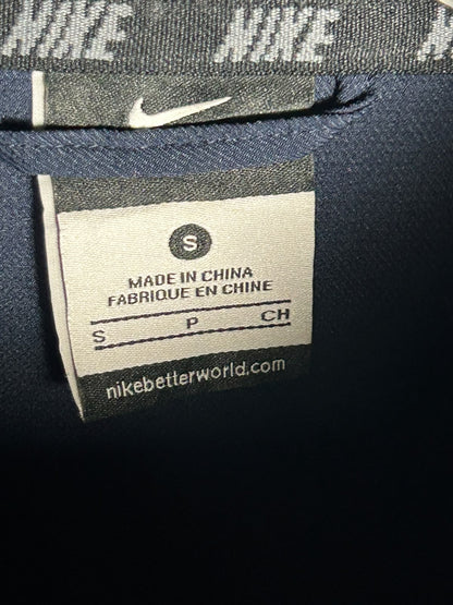 Nike Full Zip Half Sleeves Blue Upper - Small
