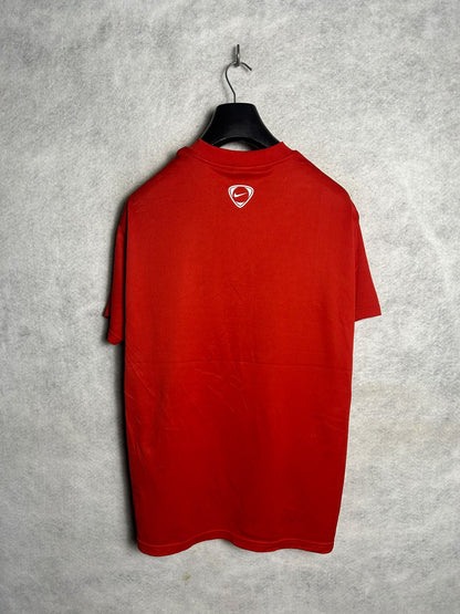 Nike Dri Fit Big Logo Antlers Red Round Neck - Large